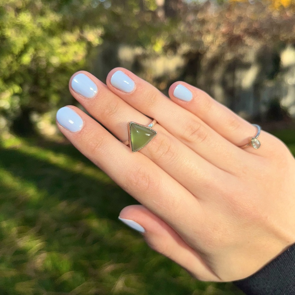Green Jade Sterling Silver Ring
